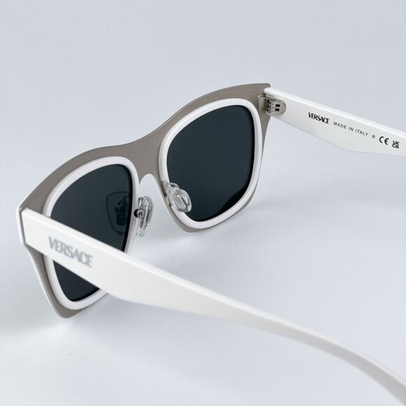 Versace VE2272 314/87 BRAND NEW Sunglasses White Dark Grey Square Women main image 9